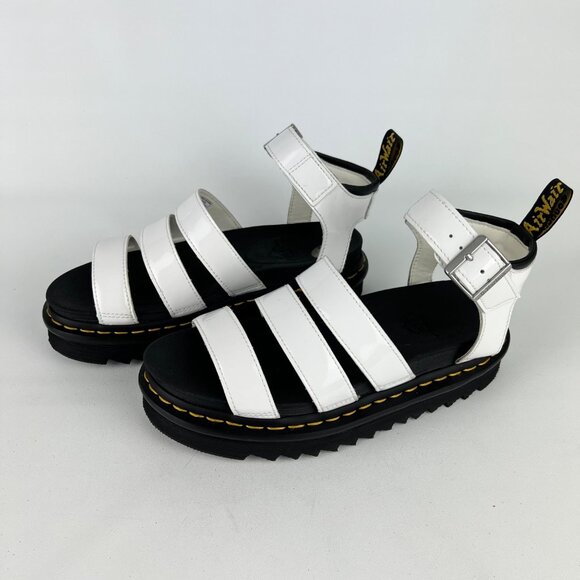 Dr Martens Womens Blaire White Patent Leather Strap Sandals Platform size 7 - Picture 5 of 16